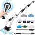 Бездротова щітка Electric Cleaning Brush JY-6010 9в1 з насадками для вологого прибирання, акумуляторна електрощітка ECB-888 з телескопічною ручкою