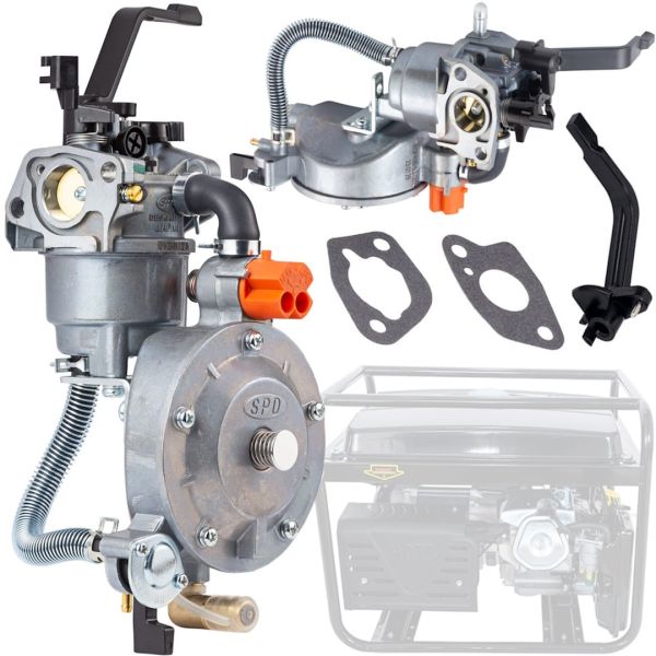Газовий карбюратор для бензинового генератора Dual Fuel Carburetor 4-6 кВт з газовим редуктором і перемикачем на два види палива пропан-бутан