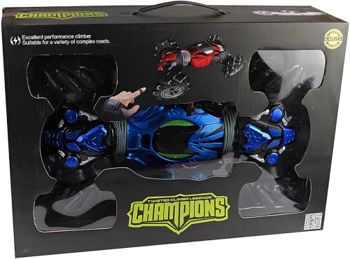 Трюкова машинка перевертиш Champions 2866 акумуляторний трансформер всюдихід на радіокеруванні і сенсорним управлінням жестами від руки Синій
