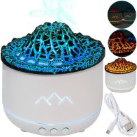 Зволожувач повітря Вулкан Volcanic Aromatherapy Machin YT-19 360 мл настільний ультразвуковий аромадифузор, нічник з LED підсвічуванням від USB Білий