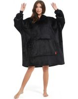 Толстовка-плед з капюшоном Huggle Hoodie Ultra Plush Blanket 2 в 1 унісекс оверсайз толстовка худі плюшевий плед з рукавами на флісі 74х110 см Чорний