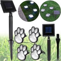 Садовые светящиеся следы Paw Print Light DL49 автономный уличный LED светильник в грунт, светодиодное освещение для газона на солнечной батарее