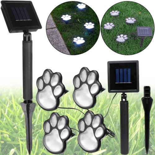 Садовые светящиеся следы Paw Print Light DL49 автономный уличный LED светильник в грунт, светодиодное освещение для газона на солнечной батарее