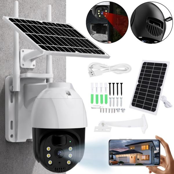 Бездротова вулична IP-камера відеоспостереження TP8 Pro Solar із підтримкою SIM-картки 4G, що живиться від сонячної панелі; поворотна акумуляторна відеокамера, що працює від батареї