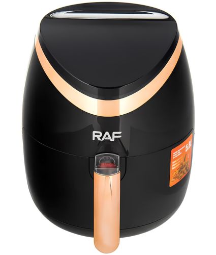 Безмасляная аэрогриль RAF Air Fryer R.5234B на 5.8 л электрическая воздушная аэрофритюрница для приготовления еды без масла 7 программ 1500W Черная