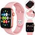 Наручные Смарт часы Smart Watch T500 спортивные с микрофоном тонометром IP67 Aluminium 44mm Умные часы с функцией фитнеса и здоровья Розовые