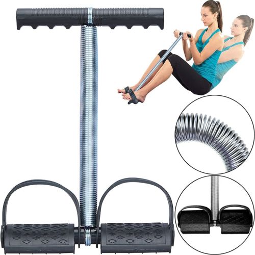 Пружинний еспандер Tummy Trimmer L1013 для м'язів рук, живота і спини з кріпленням для ніг, спортивний тренажер Тамі Тример для зміцнення тіла Чорний