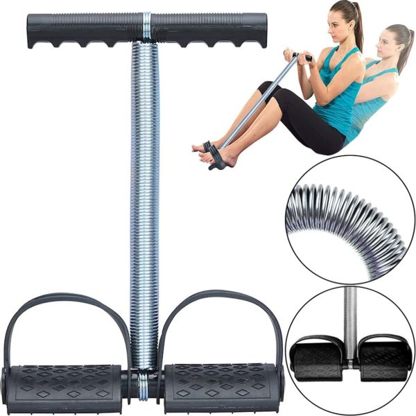 Пружинний еспандер Tummy Trimmer L1013 для м'язів рук, живота і спини з кріпленням для ніг, спортивний тренажер Тамі Тример для зміцнення тіла Чорний
