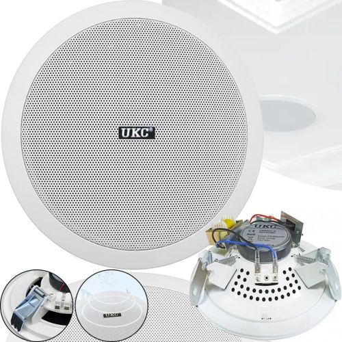 Стельові динаміки UKC CS-8500BM 20W водостійка стельова акустика стерео колонка для врізного монтажу в стелю CS 8500 8,5 " для дому Біла