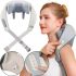 Электрический ударный массажер Electric Neck Massager XL-653 с подогревом для спины, плеч и шеи, Аккумуляторный роликовый массажер MAG-724 Серый