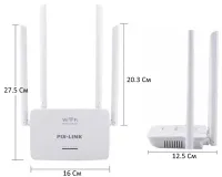 Бездротовий Wi-Fi Роутер маршрутизатор 300 Мбіт / з Pix-link Router LV-WR08, WIFI роутер до 300 Mb/s з 4 зовнішніми антенами і 4 портами Білий