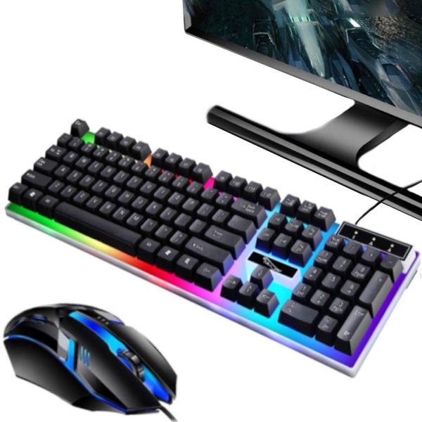 Ігровий набір Gaming ZGB G21B дротова ігрова клавіатура і миша для ПК з RGB світлодіодним підсвічуванням, Комп'ютерний комплект мишка і клавіатура