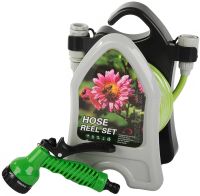 Садовий поливальний набір Roll Garden Hose Reel LY-907 водяний шланг 10 м на котушці з пістолетом розпилювачем 3/8" комплект для поливу 7 режимів