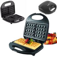 Вафельниця Sonifer Cone Maker SF-6043, Електровафельниця для бельгійських вафель, Побутова бутербродниця сендвичница Waffle Maker 750 Вт Чорна
