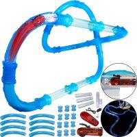 Гоночный трубопроводный трек Chariots Speed Pipes R131942 37 деталей с машинкой для детей, Детский гибкий автотрек Светящиеся гонки в трубе с пультом