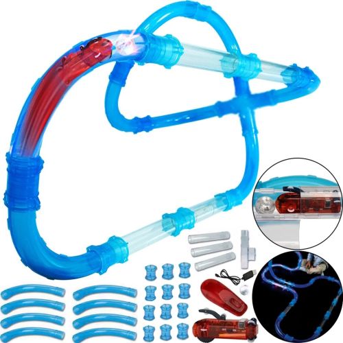 Гоночный трубопроводный трек Chariots Speed Pipes R131942 37 деталей с машинкой для детей, Детский гибкий автотрек Светящиеся гонки в трубе с пультом
