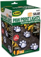 Садовые светящиеся следы Paw Print Light DL49 автономный уличный LED светильник в грунт, светодиодное освещение для газона на солнечной батарее