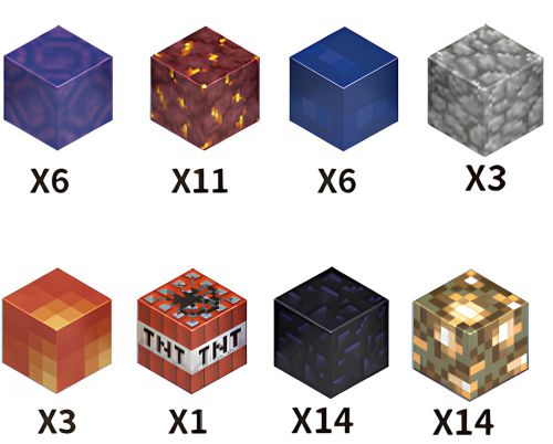 Детский магнитный конструктор Майнкрафт Magnetic Block Minecraft Z05A на 58 деталей 2х2 см разноцветные развивающие 3D кубики для детей от 3-х лет