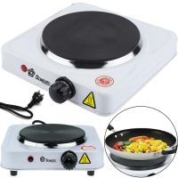 Електрична настільна плита на одну конфорку Domotec MS-5821 1000W, одноконфорочная дискова електроплита 1000Вт з термостатом на 5 положень