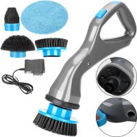 Беспроводная щетка для уборки Hurricane Muscle Scrubber 4 насадкия, Аккумуляторная чистящая щётка от USB с насадками для чистки поверхностей Серая