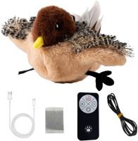 Інтерактивна іграшка дражнилка для кішок Flapping Bird Cat Toy LY-867 літаюча пташка Горобець зі звуковим чіпом, котячою м'ятою і пультом ДУ від USB