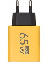 Мережевий зарядний пристрій зарядка зарядка BauTech APD-60 65W USB 2Type-C блок живлення адаптер зі швидкою зарядкою для мобільного телефону GaN PD 65Вт Жовтий