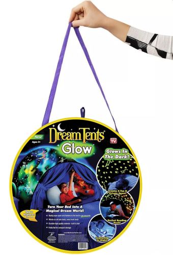 Детская игровая палатка для сна Dream Tents Glow Звездное небо тент балдахин для детской кроватки с LED подсветкой, пультом управления и сумкой