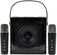 Аккумуляторная колонка караоке Peterhot A99 акустическая Bluetooth система с двумя беспроводными микрофонами и RGB цветомузыкой USB MicroSD CL-227