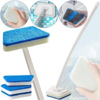 Щітка для чищення ванни і плитки Glass Eraser LY-516 2 в 1 трапецієподібна губка для миття підлоги, стін і вікон з довгою ручкою і змінними насадками