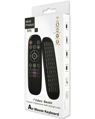 Аеромиша-пульт ДУ Air Mouse Keyboard M6 пульт дистанційного керування, аеромиша з клавіатурою і мікрофоном для Smart-TV, Android TV Box, ПК EL-M6