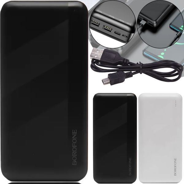 Зовнішній акумулятор повербанк Power Bank Borofone Bj27a 20000mAh 15W 2USB TYPE-C з швидкою зарядкою, портативний зарядний пристрій батарея 3 виходи