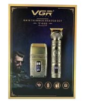 Бездротова машинка і тример для стрижки волосся і бороди VGR V-649 зі змінними насадками, акумуляторний бритва для чоловіків від USB Золотий