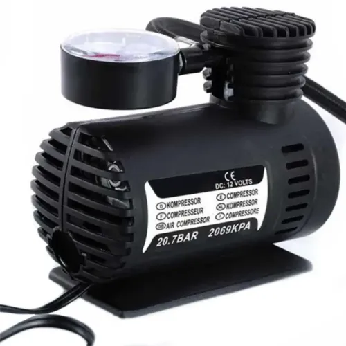 Электрический автомобильный компрессор 300 PSI 10-12Amp 25л Ji030 воздушный насос для автомобиля, Автокомпрессор для подкачки колес машины Черный