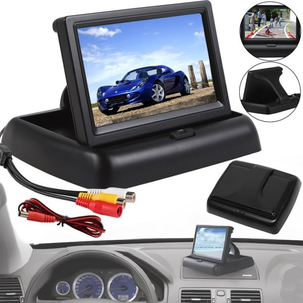 Автомобільний монітор Monitor 4085 LCD 4.3 " дюйма складаний екран для Камери заднього виду на торпеду, розкладний дисплей TFT автомонітор в машину