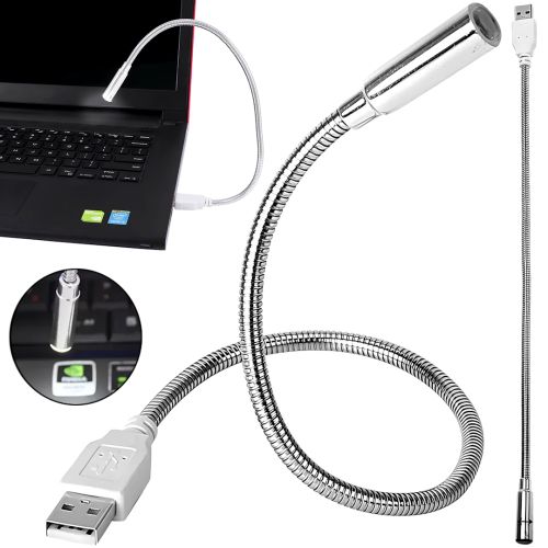Гнучка лампа USB LED Light 35 см для підсвічування клавіатури ноутбука , портативне металеве підсвічування на гнучкій ніжці для повербанка