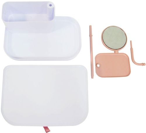 Органайзер для косметики Cosmetic organizer and mirror 7009 настільний бокс з дзеркалом і висувними ящиками, полички для зберігання біжутерії Білий