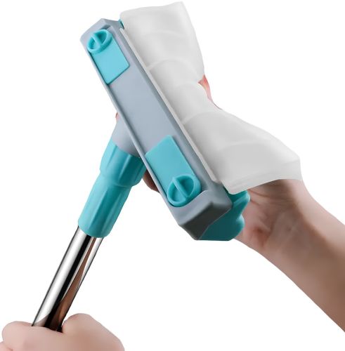 Набір щіток для миття вікон Multipurpose Squeegee силіконовий скребок і щітка з насадкою з мікрофібри для миття дзеркал і скла, комплект з 2 штук