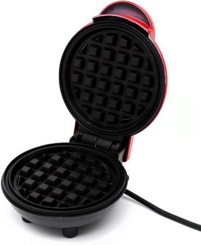 Электрическая мини-вафельница Mini Maker Waffle MAG-686 10.5 см вафельница для венских и бельгийских вафель XL-287 с антипригарным покрытием 350W Красная