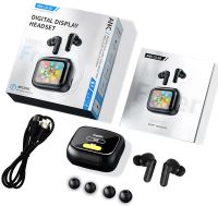 Бездротові Bluetooth навушники Digital Display Headset ANC LX-10 вакуумні вкладиші з сенсорним LED дисплеєм TWS гарнітура в кейсі LX10 Earbuds