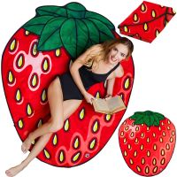 Пляжне 3D покривало Bigmouth Beach Blanket Strawberry YX0012 безворсовий пляжний килимок 152х122 см підстилка рушник для пікніка і пляжу Полуниця