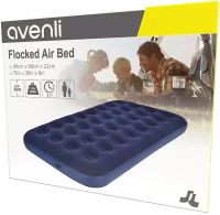 Надувний Одномісний матрац Avenli Flocked Air bed Single 191х99х22см до 150 кг з велюровим покриттям, надувне ліжко на 1 місце з насосом Синій