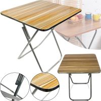 Туристичний розкладний квадратний стіл Square Folding Table 60х60х70 см для пікніка, складаний алюмінієвий столик МДФ для кемпінгу Коричневий