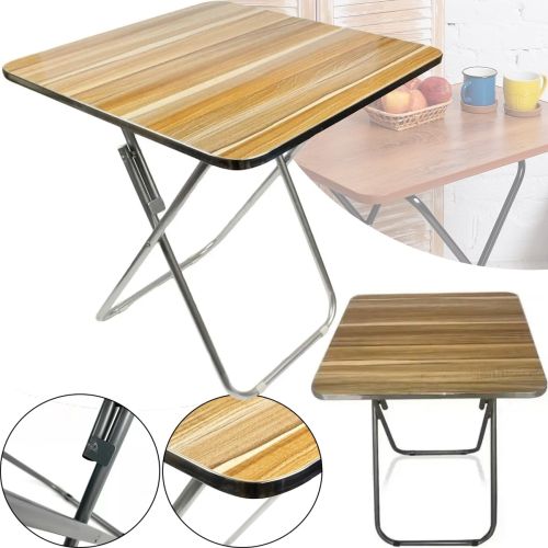Туристичний розкладний квадратний стіл Square Folding Table 60х60х70 см для пікніка, складаний алюмінієвий столик МДФ для кемпінгу Коричневий