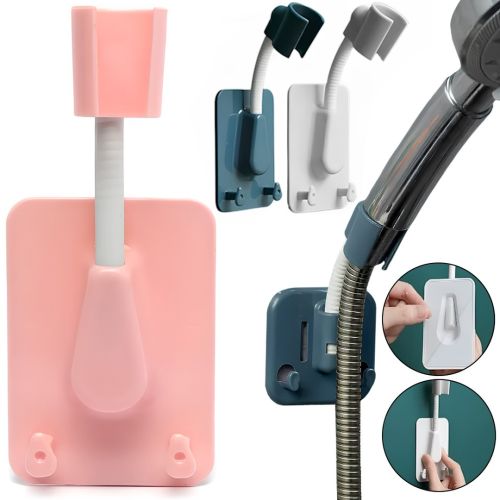 Настінний тримач для душової лійки Shower Holder AND - 129 універсальне обертові кріплення з 2 гачками для ручного душу на присоску у ванну