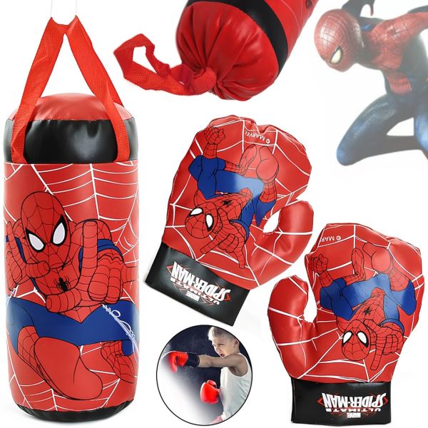 Ігровий Боксерський набір Disney Marvel Spiderman Kids Boxing Set дитяча підвісна груша з рукавички, комплект для відпрацювання ударів для боксу від 3-х років людина павук