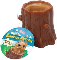Силіконова іграшка антистрес білка в дуплі Nutty Squirrel Popper JG-88 6.5х6 см вистрибує Pop It Фуфлик в колоді для дітей T206 Коричневий 