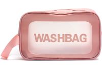 Косметичка органайзер для хранения косметики Washbag XL-1018 прозрачная дорожная сумка, водонепроницаемый несессер на молнии с ручкой Travel Bag