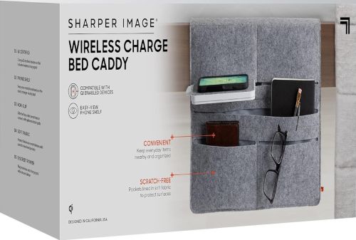 Фетровий органайзер для зберігання дрібниць Wireless Charge Bed Caddy підвісний тканинний чохол, приліжкова сумка з кишенями для пульта і дрібниць