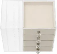 Шкатулка для зберігання ювелірних прикрас Jewelry Box LD-1033, акриловий органайзер із 6-секційними шухлядами для біжутерії та аксесуарів XL-1831