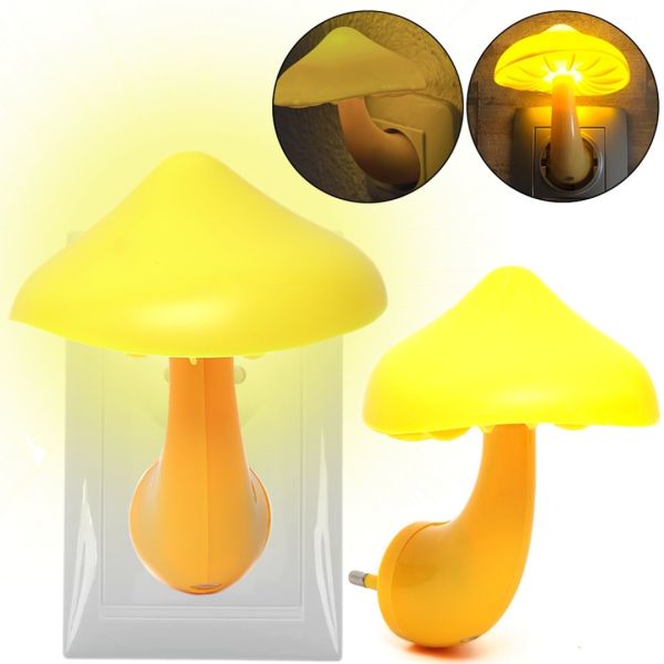 Нічник грибочок з датчиком освітлення Mushroom LED Night Light bg146 світлодіодний дитячий Автоматичний світильник гриб в розетку AC Prof 603